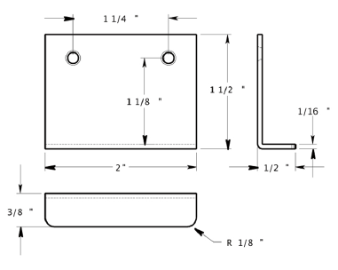 Deltana 2"x 1 1/2" Drawer, Cabinet, Mirror Pull DCM215