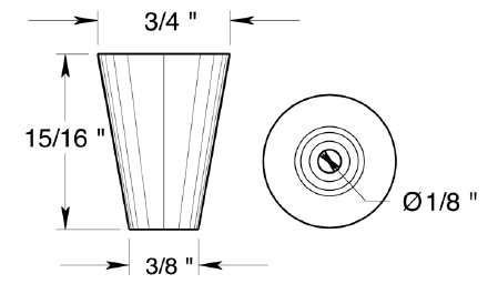 Deltana 1" Cabinet Cone Knob KC20