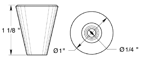 Deltana 1 1/8" Cabinet Cone Knob KC24