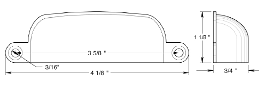 Deltana 4" Exposed Shell Pull SHP29