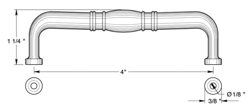 Deltana 4" Colonial Wire Pull K4474