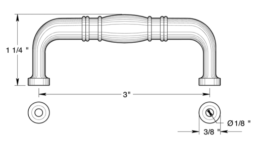 Deltana 3" Colonial Wire Pull K4473