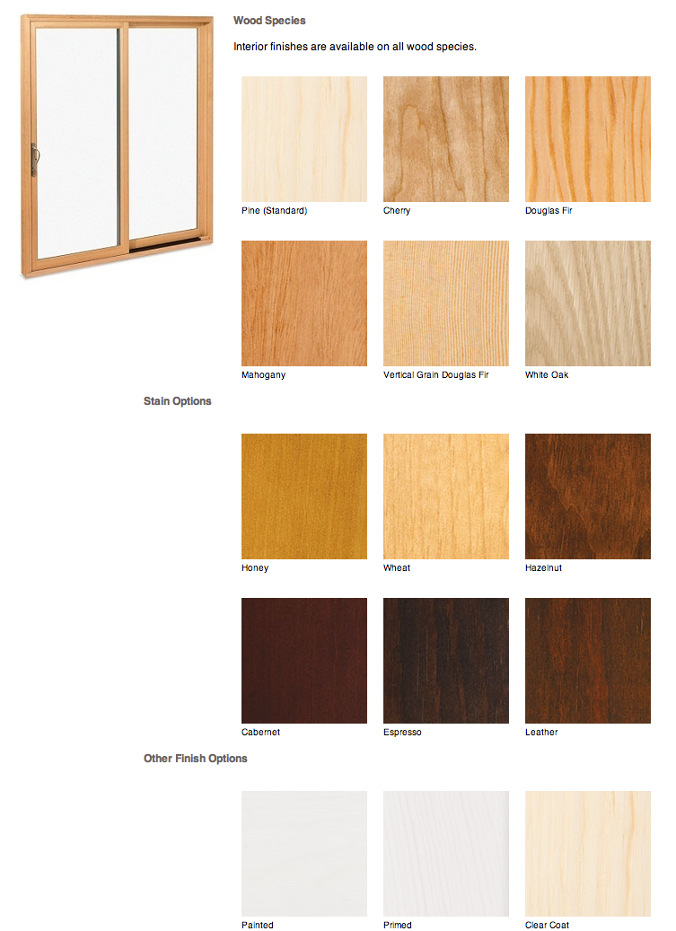 Marvin door interior finish options