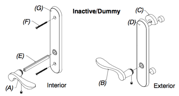 Marvin Handle Assembly, Inactive/Dummy